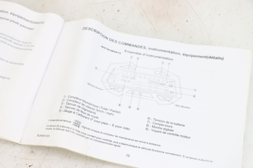 photo de USER MANUAL KYMCO SUPER 8 4T 50 (2021 - 2024)